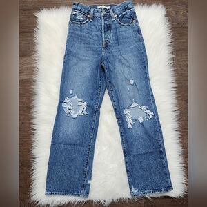 Levi’s High Rise Ribcage Straight Ankle Denim Medium Wash Size 24